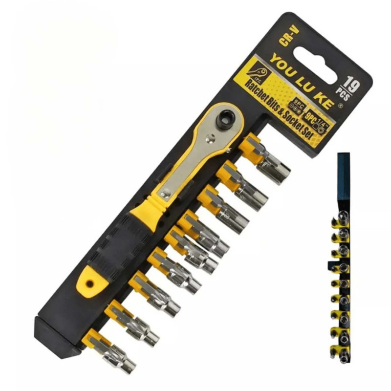 IT-41399 RATCHET BITS & SOCKET 19PCS/SET