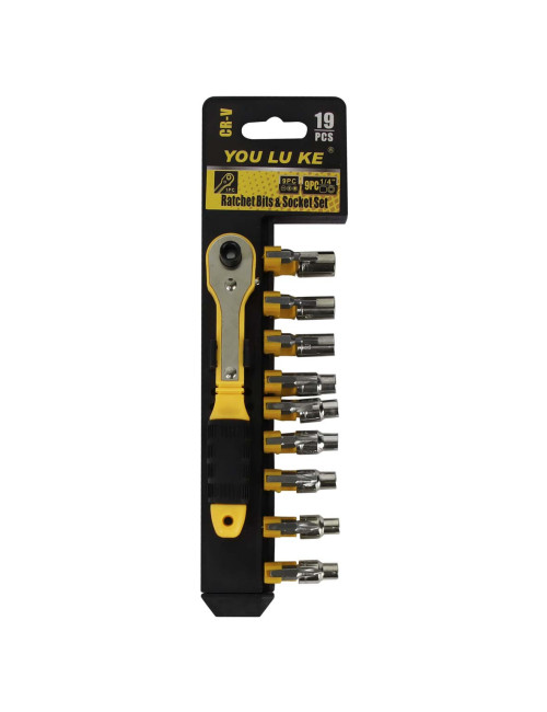 IT-41399 RATCHET BITS & SOCKET 19PCS/SET