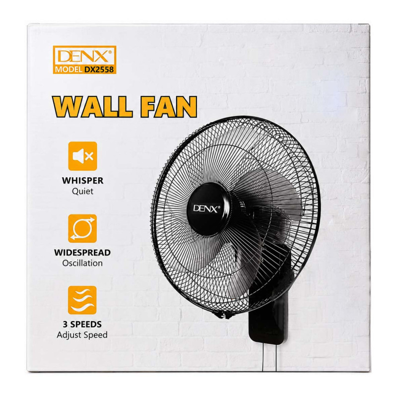 DENEX DX2558 WALL FAN 16'' 45W WITH ADJUSTABLE SPEED