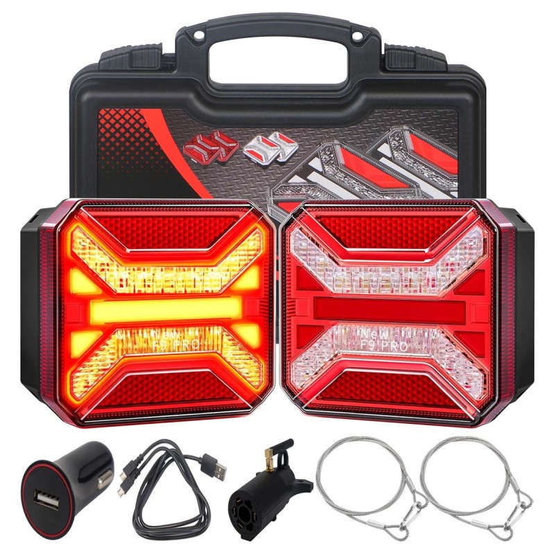T22 WIRELESS TRAILER LIGHT KIT 6 FUNTION فلشر سيارة تحذيري موديل امريكي