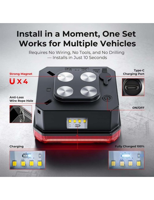 T22 WIRELESS TRAILER LIGHT KIT 6 FUNTION فلشر سيارة تحذيري موديل امريكي