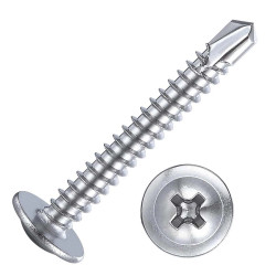 برغي جيبسون بورد ابيض راس مدور سن ريشة 1.5"×10