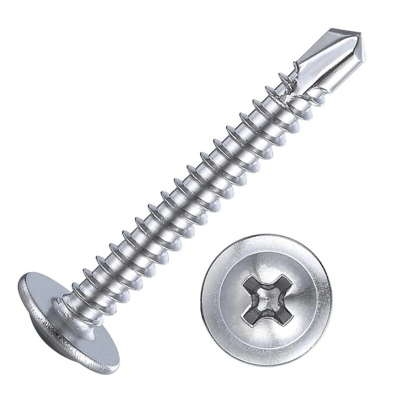 برغي جيبسون بورد ابيض راس مدور سن ريشة 1.5"×10