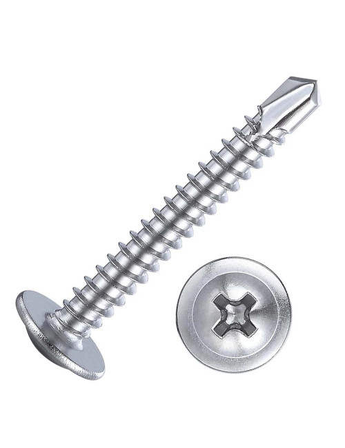 برغي جيبسون بورد ابيض راس مدور سن ريشة 1.5"×10