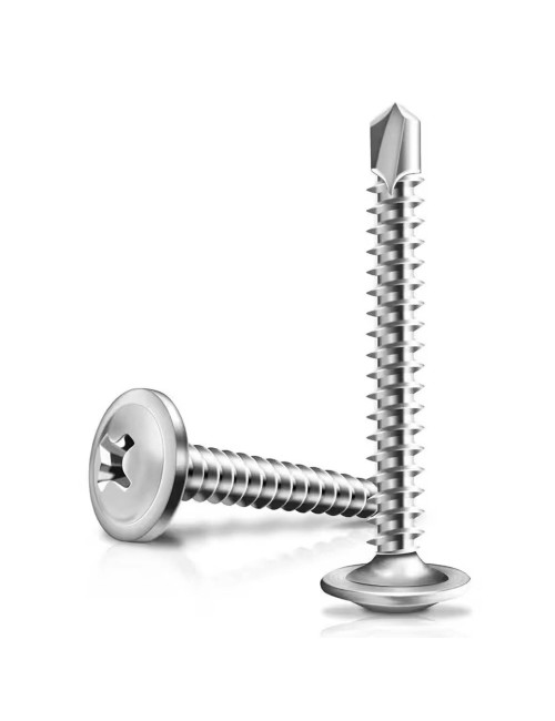 برغي جيبسون بورد ابيض راس مدور سن ريشة 1.5"×10