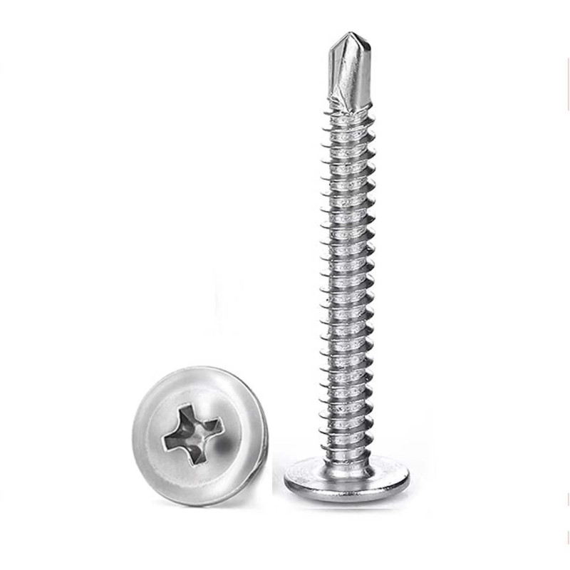 برغي جيبسون بورد ابيض راس مدور سن ريشة 1.5"×10