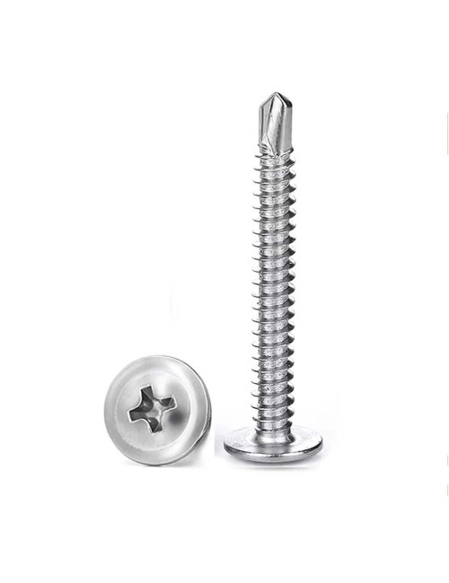 برغي جيبسون بورد ابيض راس مدور سن ريشة 1.5"×10