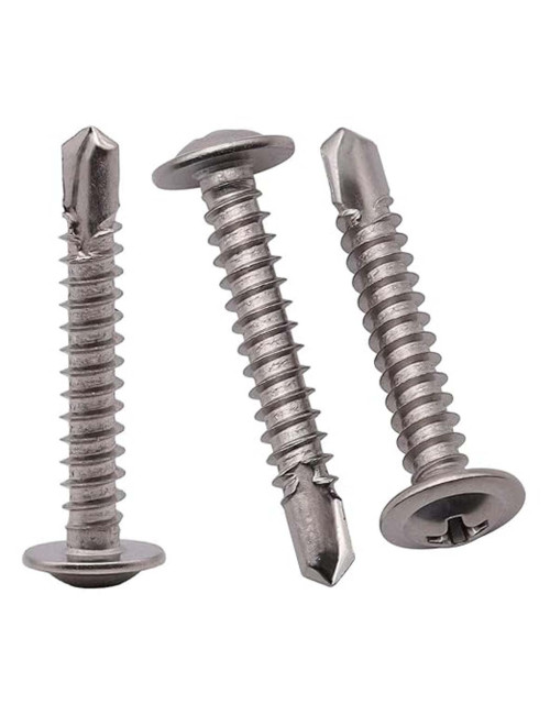 برغي جيبسون بورد ابيض راس مدور سن ريشة 1.5"×10