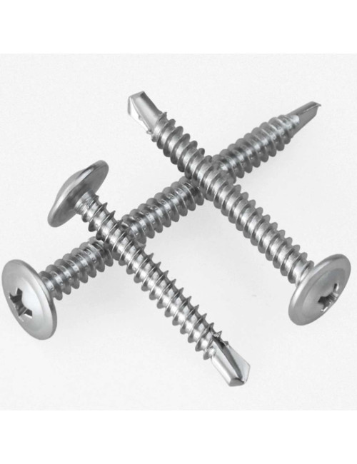 برغي جيبسون بورد ابيض راس مدور سن ريشة 1.5"×10