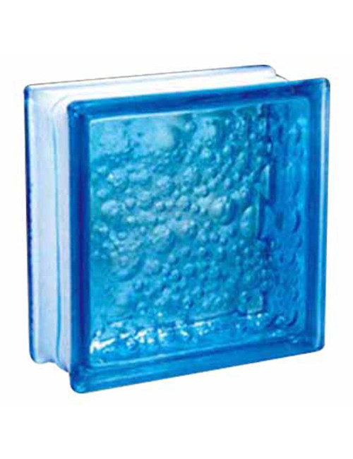 GLASS BLOCK DARK BLUE BUBBLE 19 X 19 X8