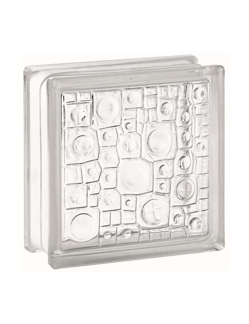19×19×8 طابوق زجاجى شفاف فقاعات مربع
