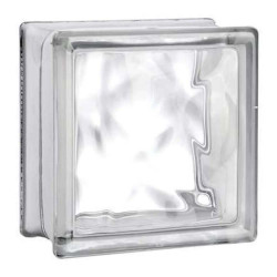 19×19×8 طابوق زجاجى شفاف مموج