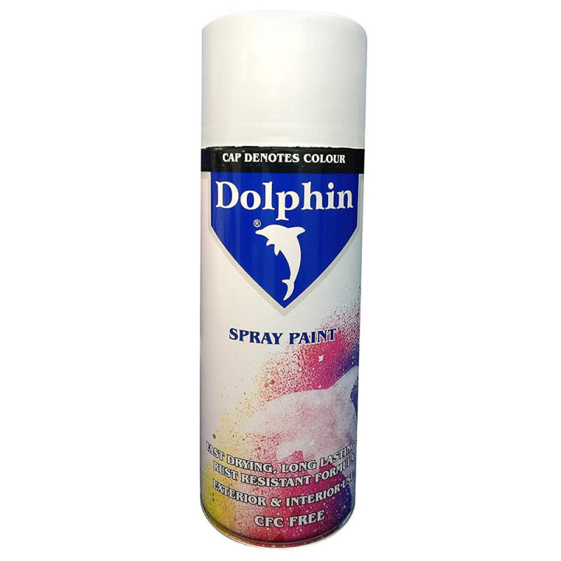 DOLPHIN NORMAL SPRAY PAINTS 02 WHITE 280 GRM G. Wt. 1X12