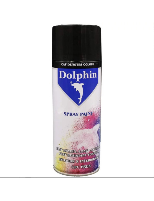 DOLPHIN NORMAL SPRAY PAINTS 50 BLACK 280 GRM G. Wt. 1X12