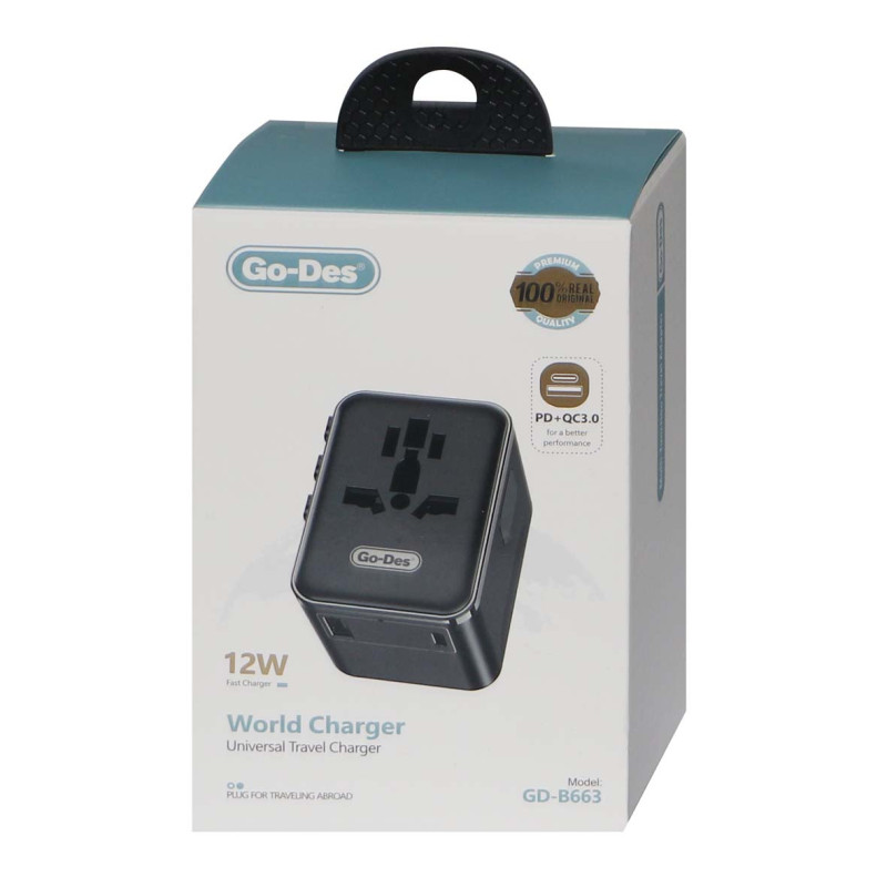 GD-B663 شاحن سفر عام PD + QC3.0