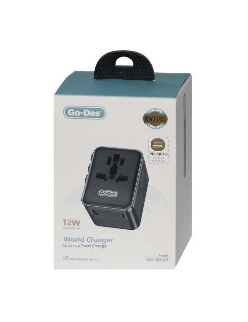 GD-B663 شاحن سفر عام PD + QC3.0