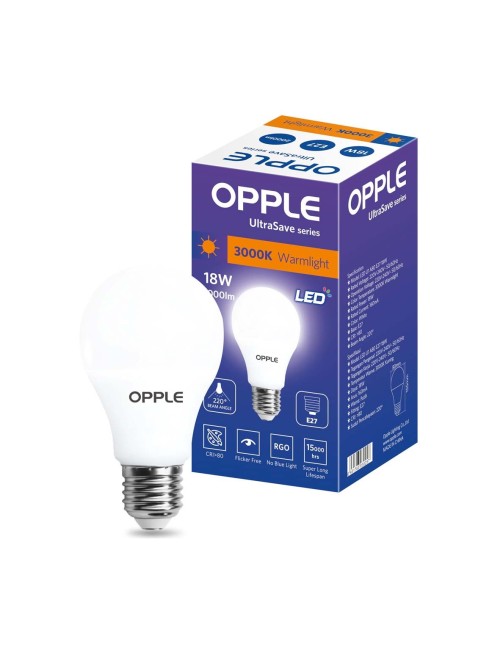 LED-BULB-US-A80-E27-18W-3000K-CT-DZ لمبة اوبل 18 وات اصفر