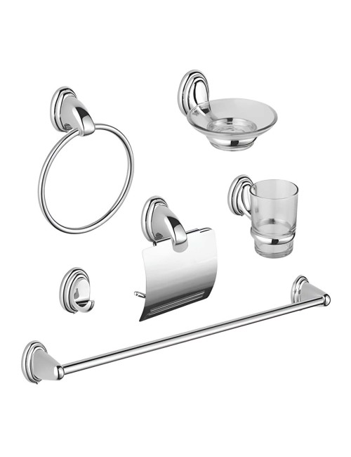 HIGHT QUALITY طقم اكسسوارات حمام فضي