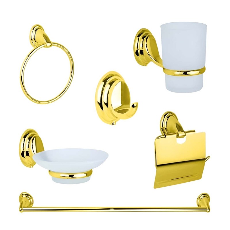 HIGHT QUALITY طقم اكسسوارات حمام ذهبي