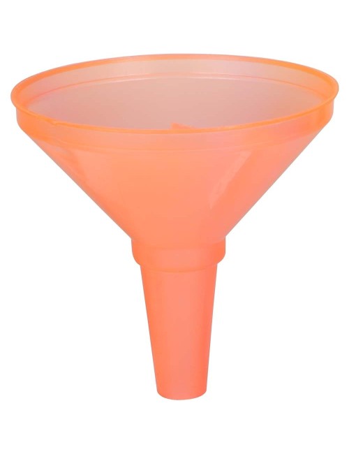 F-135/203MM PLASTIC FUNNEL ORANGE WITH FILTER 8"