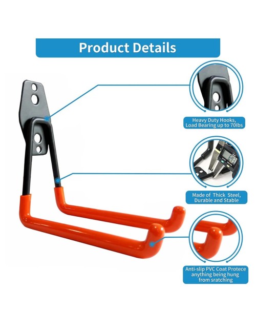 2170 WALL MOUNTED DOUBLE GARAGE STORAGE HOOK 5 * 2.5 * 5.1"