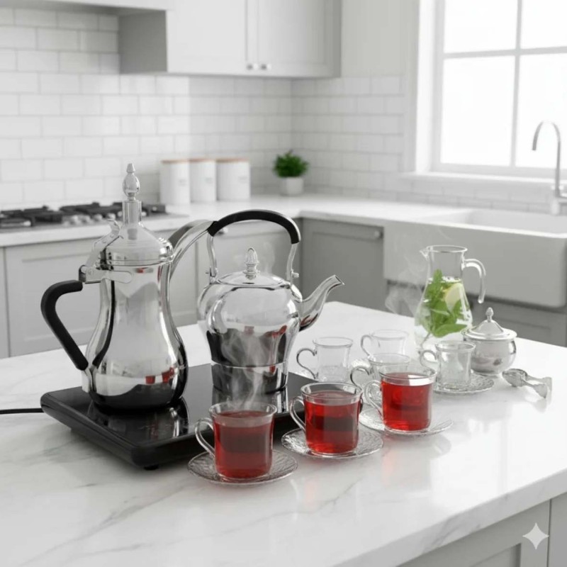 DENX DX3410 ELECTRIC COFEE 1L AND TEA POT 1.2L SET