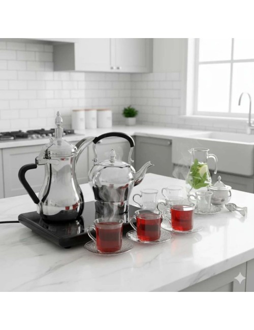 DENX DX3410 ELECTRIC COFEE 1L AND TEA POT 1.2L SET