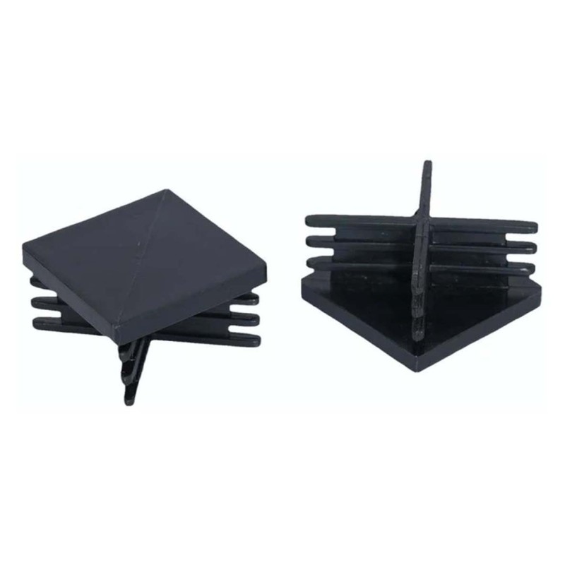 SQUARE PLASTIC INSERT TUBE BLACK 25 x 25 MM H.D