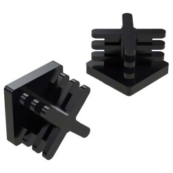 SQUARE PLASTIC INSERT TUBE BLACK 25 x 25 MM H.D