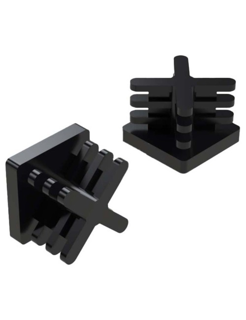 SQUARE PLASTIC INSERT TUBE BLACK 25 x 25 MM H.D