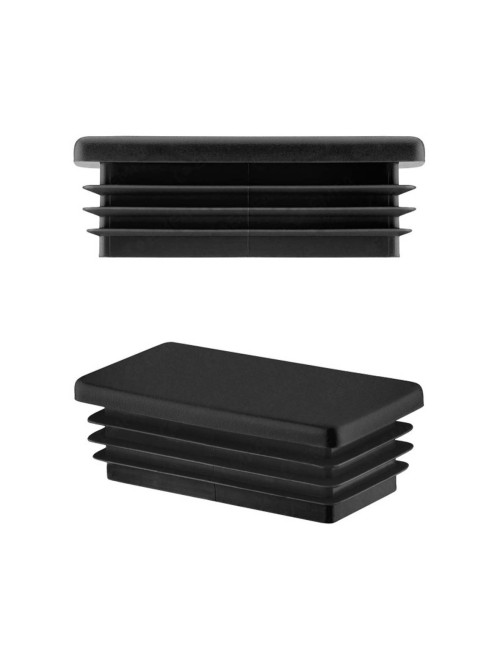 RECTANGULAR PLASTIC INSERT TUBE BLACK 25 x 50 MM