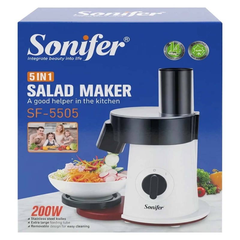 SF-5505 5-IN-1 ELECTRIC VEGETABLE CHOPPER & SALAD MAKER 200W