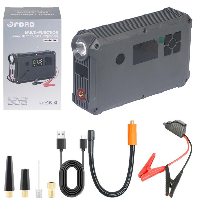 JPM8 MULTI-FUNCTIONAL START BATTERY WITH AIR COMPRESSOR