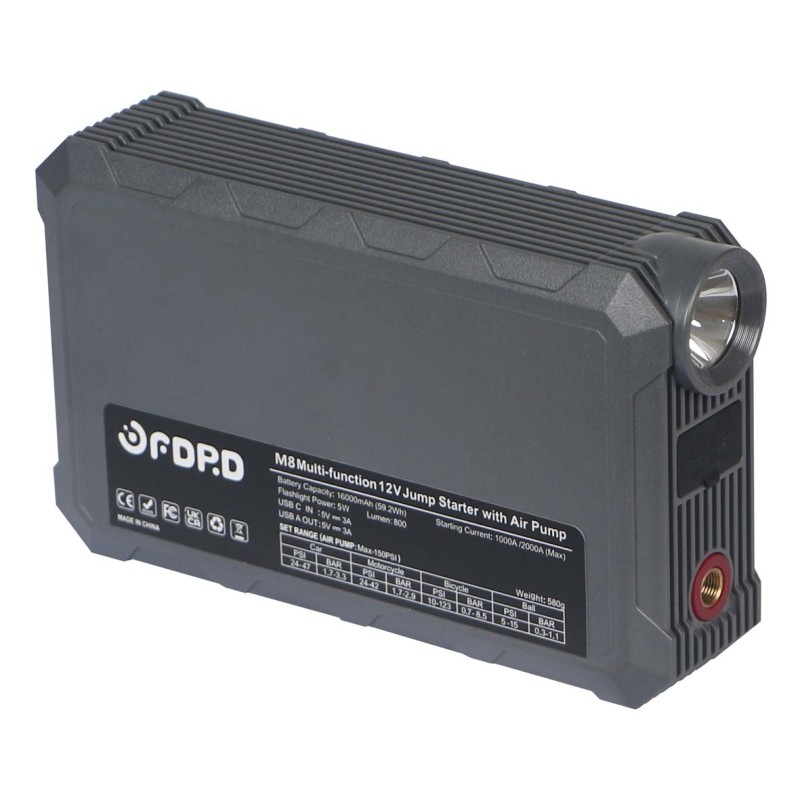 JPM8 MULTI-FUNCTIONAL START BATTERY WITH AIR COMPRESSOR