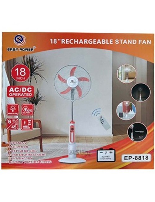 EP-8818/3618 3-IN-1 AC/DC STAND SOLAR FAN+PANEL+2BULB 18INCH