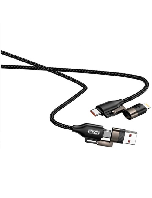 UC831 4IN1 PD MULTI-USB-A + TYPE-C TO TYPE-C + LIGHTNING CHARGING AND DATA CABLE 65W 1.2M