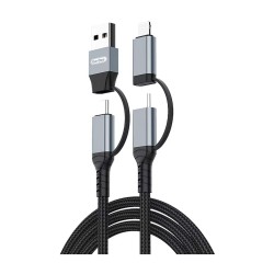 UC809 4IN1 PD MULTI-USB-A + TYPE-C TO TYPE-C + LIGHTNING CHARGING AND DATA CABLE 100W 1.2M