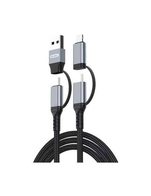 UC809 4IN1 PD MULTI-USB-A + TYPE-C TO TYPE-C + LIGHTNING CHARGING AND DATA CABLE 100W 1.2M