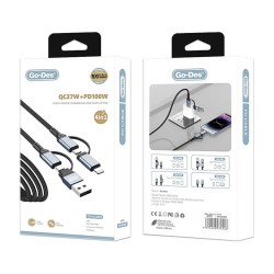UC809 4IN1 PD MULTI-USB-A + TYPE-C TO TYPE-C + LIGHTNING CHARGING AND DATA CABLE 100W 1.2M
