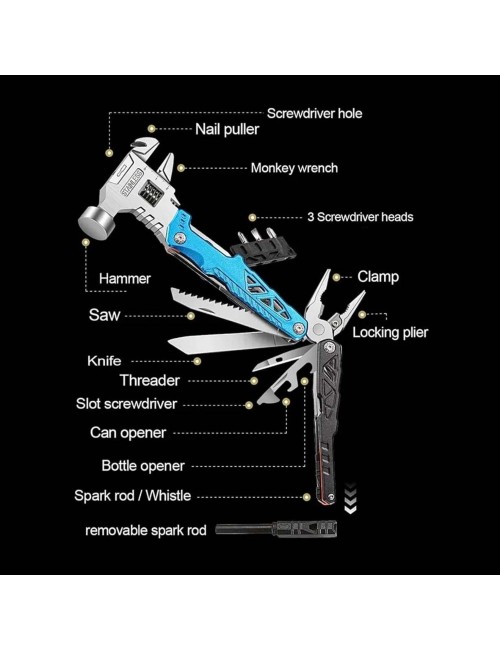 18IN1-MULTI-TOOL عدة متعددة الوظائف (مطرقة، كماشة ومفكات)