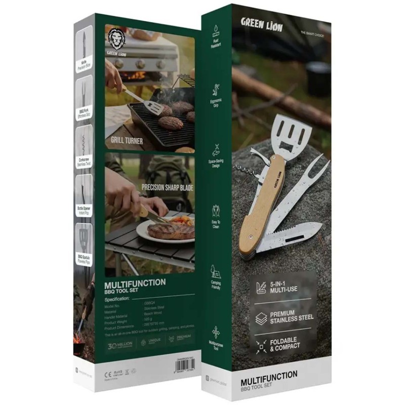 GNMBBQ5N1WD 5IN1 STAINLESS STELL BBQ TOOL SET