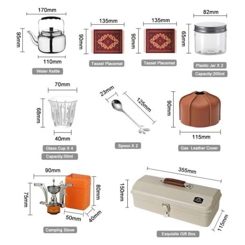 IT-CP5001 CAMPING FAMILY TEA SET BOX WITH UNIQUE SESIGN