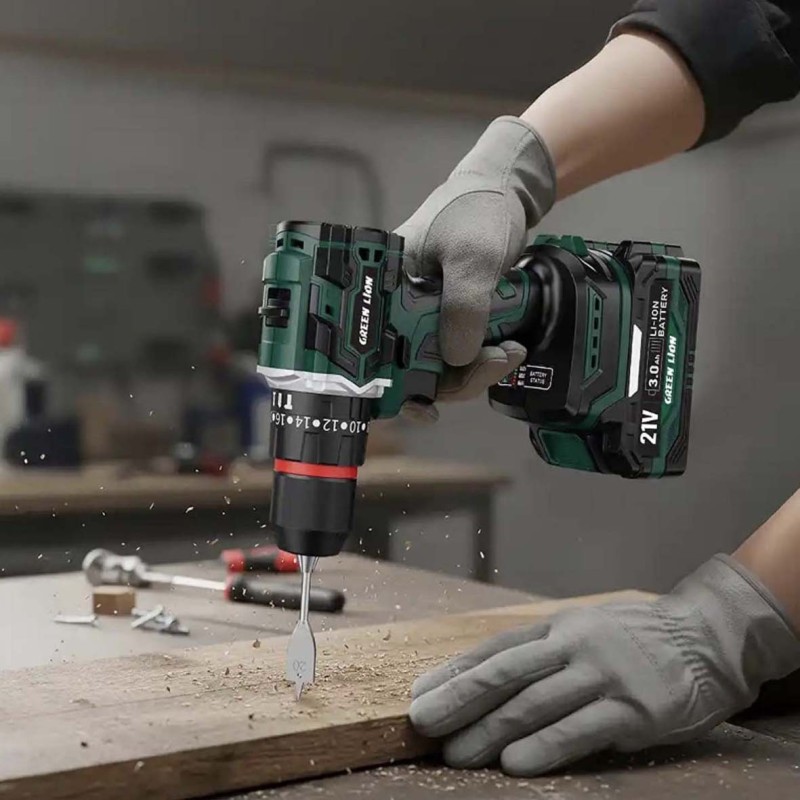 GNGD12CODRGN CORDLESS HAMMER DRILL 2BATTERIES 21V