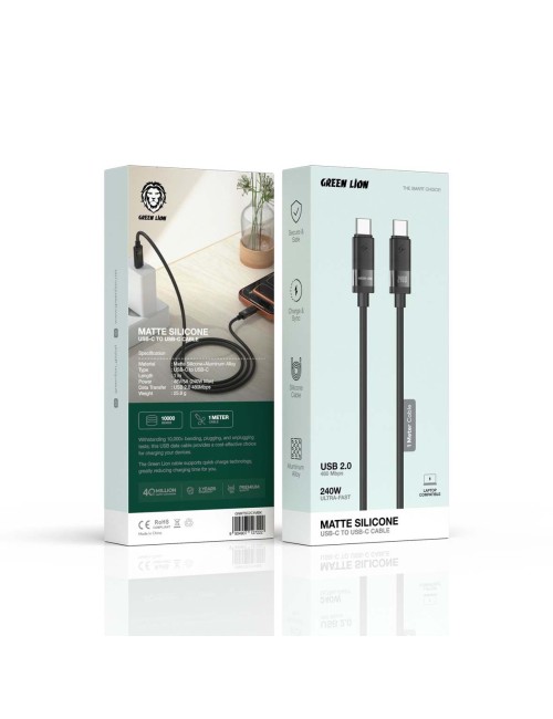 GNMTSC2C1MBK GREEN LION USB-C TO USB-C 240W كيبل شحن 1 متر