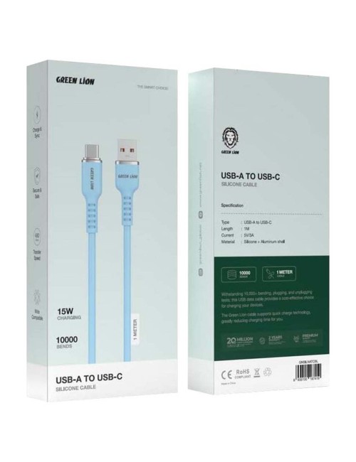 GNSILNATCBL SILICONE CABLE USB-A TO USB-C BLUE