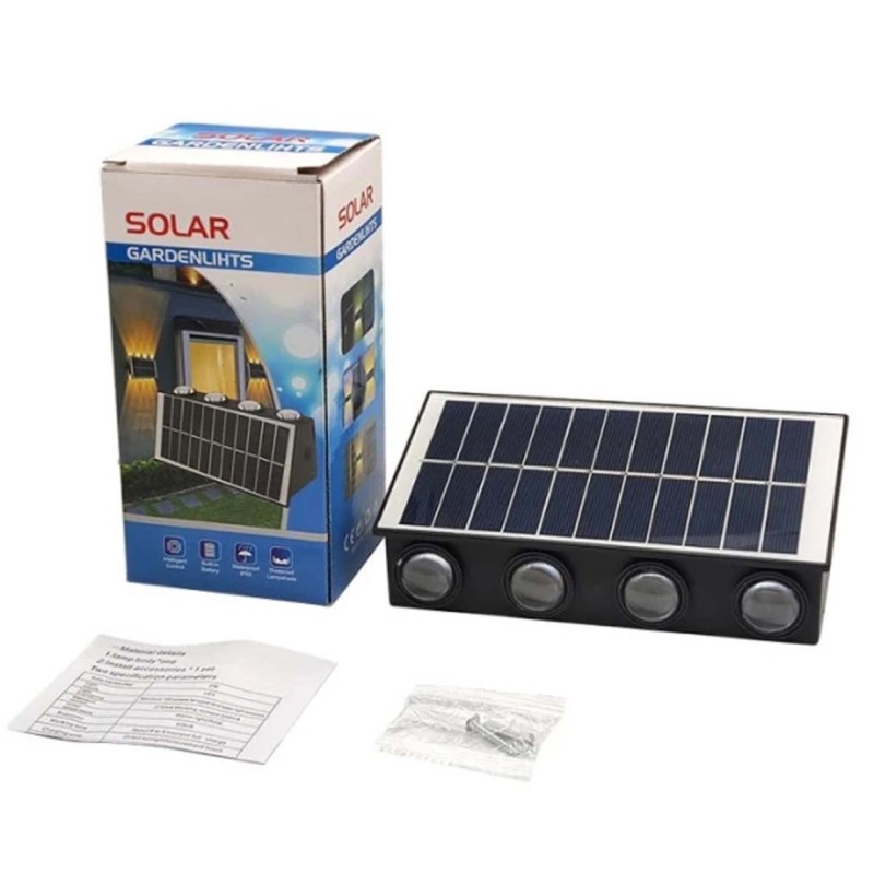 ECOPOWER-SOLAR WALL LED COB LIGHT DUAL DIRECTION 4 EYE