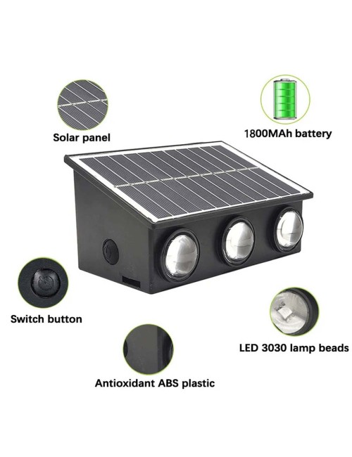 ECOPOWER-SOLAR WALL LED COB LIGHT DUAL DIRECTION 3EYE
