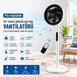 MOXIE AIR- FAN PEDESTAL 80W FAN 10'' INCH CIRCULATION FAN