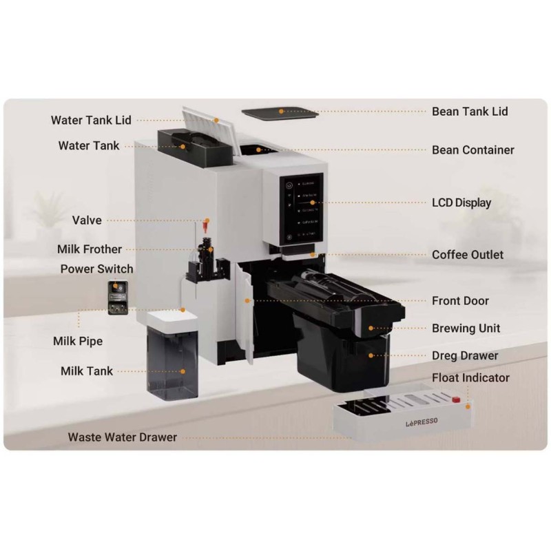 LPCFFBAC0046WH AUTOMATIC COFEE MACHINE -WHITE