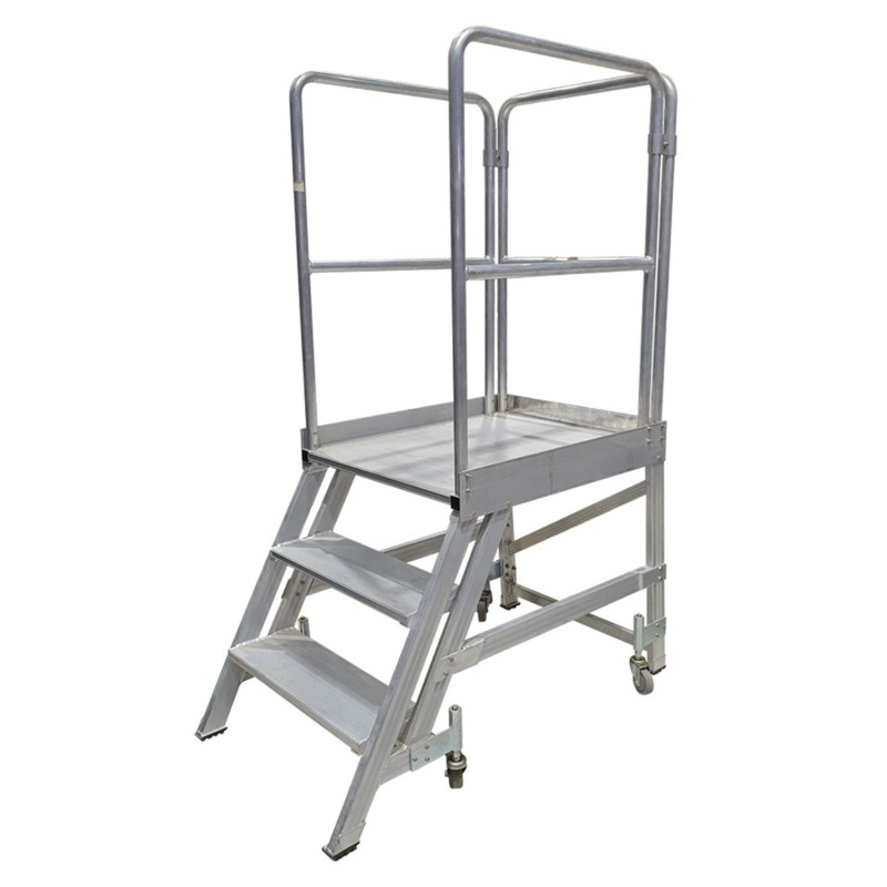 ALUMINIUM MOBILE PLATFORM 3 STEPS 72 CM H.D.